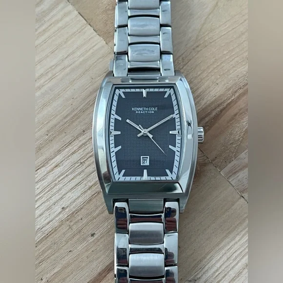 Kenneth Cole Reaction Men’s Watch Blue Rectangular Dial Stainless Steel Bracelet